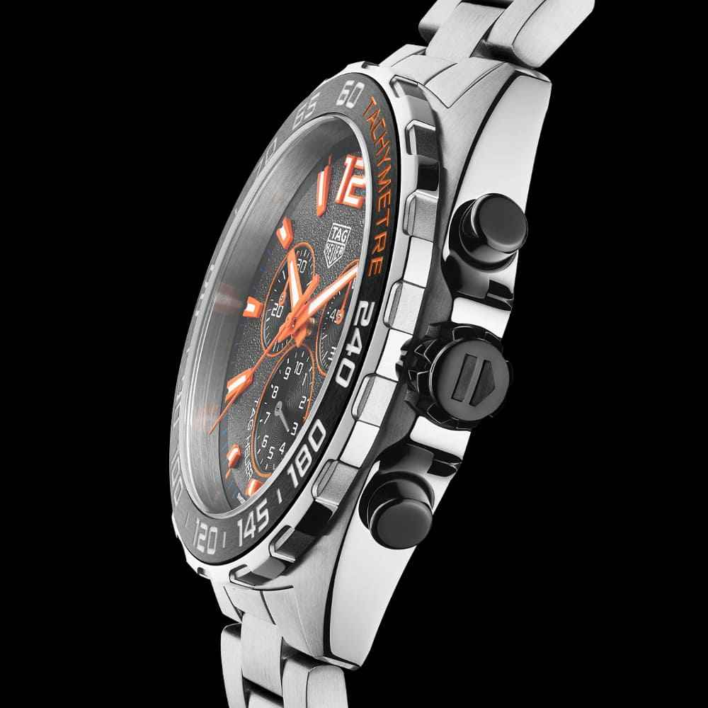 Tag Heuer Formula 1 Chronograph Ceramic Black Dial Silver Steel Strap Watch for Men - CAZ101AH.BA0842