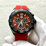 Tag Heuer Formula 1 Chronograph Red Dial Red Rubber Strap Watch for Men - CAZ101AN.FT8055