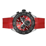 Tag Heuer Formula 1 Chronograph Red Dial Red Rubber Strap Watch for Men - CAZ101AN.FT8055