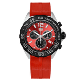 Tag Heuer Formula 1 Chronograph Red Dial Red Rubber Strap Watch for Men - CAZ101AN.FT8055