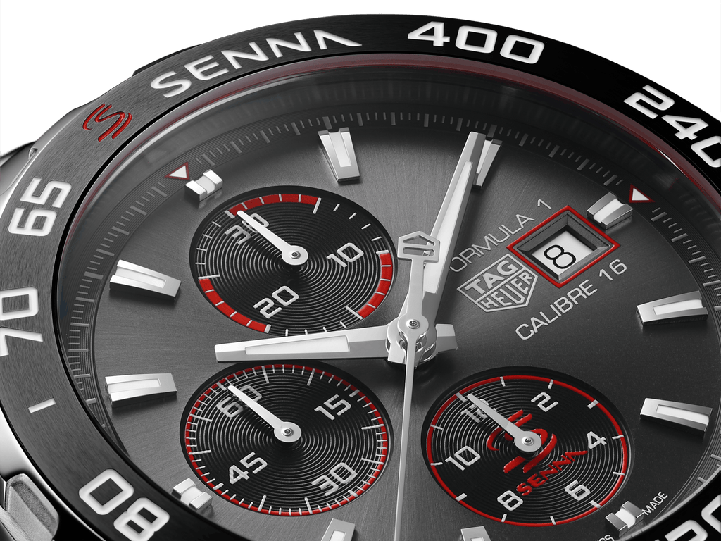 Tag Heuer Formula 1 Chronograph Senna Grey Dial Silver Steel Strap Watch for Men - CAZ201D.BA0633