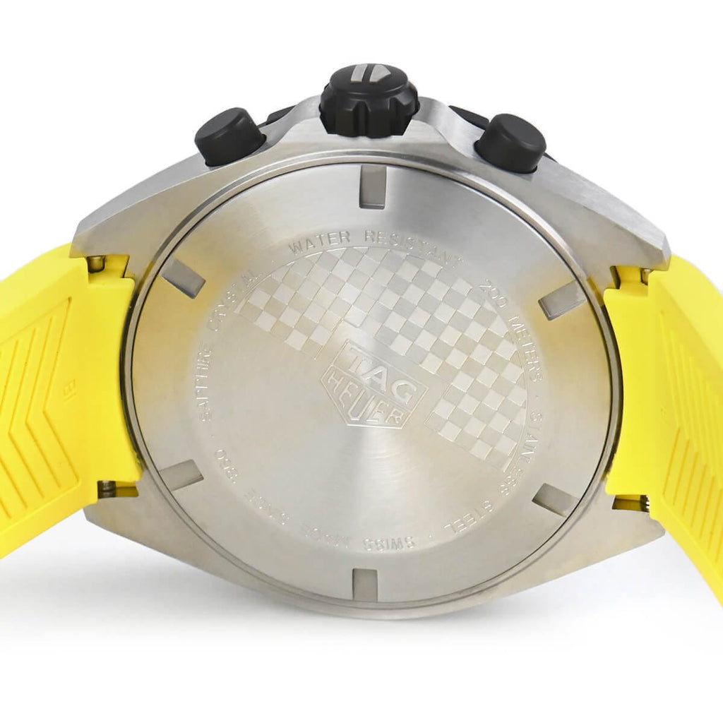 Tag Heuer Formula 1 Chronograph Yellow Dial Yellow Rubber Strap Watch for Men - CAZ101AM.FT8054