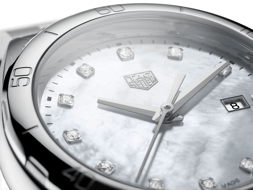 Tag Heuer Formula 1 Diamonds Mother Of Pearl White Dial Silver Steel Strap Watch for Women - WBJ1419.BA0664