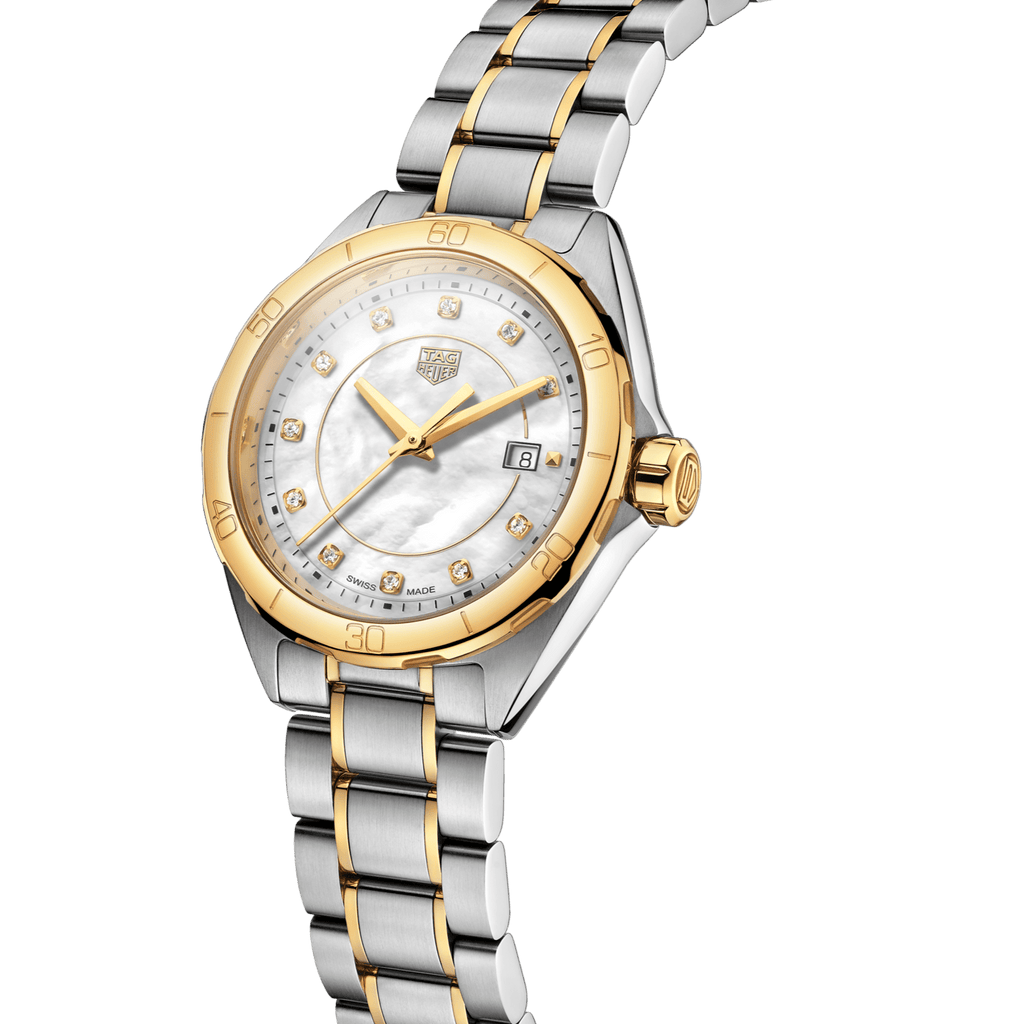 Tag Heuer Formula 1 Diamonds Mother of Pearl White Dial Two Tone Steel Strap Watch for Women - WBJ1421.BB0648