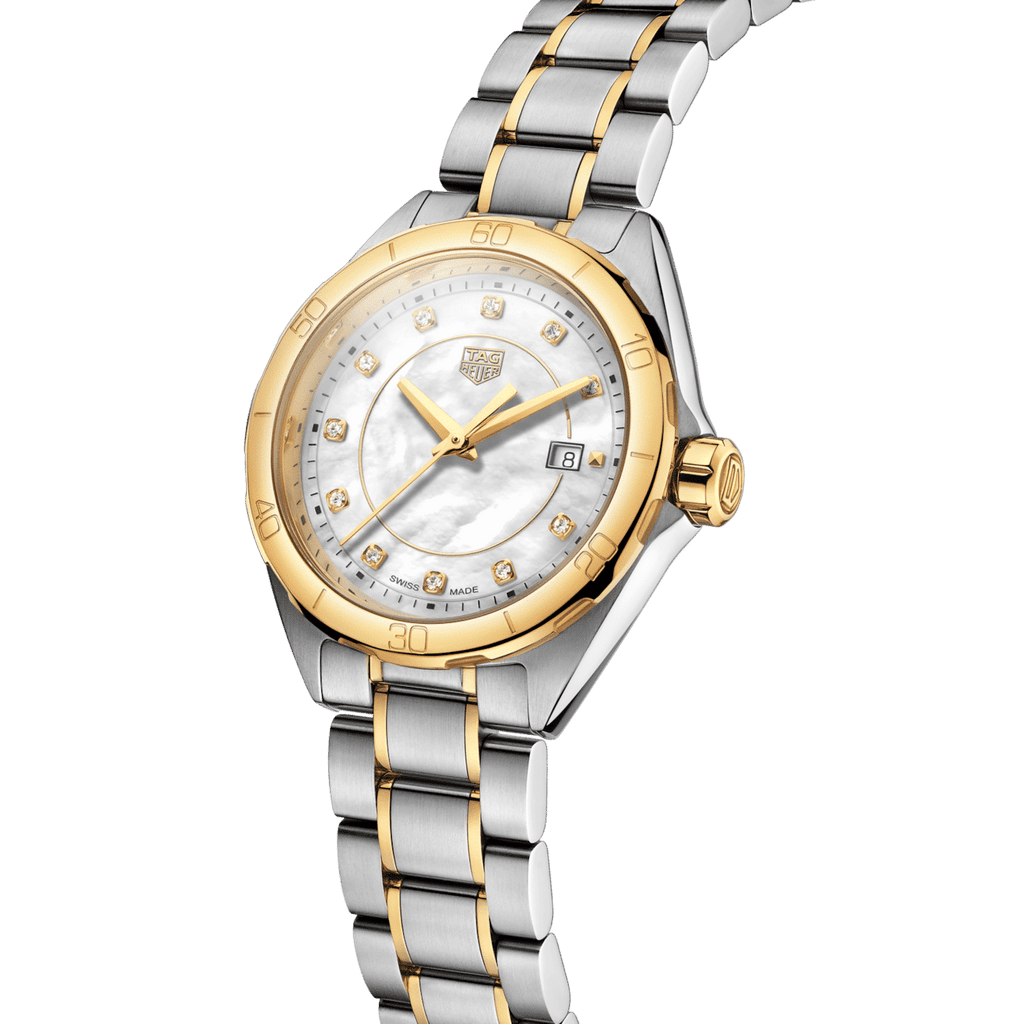 Tag Heuer Formula 1 Diamonds Mother of Pearl White Dial Two Tone Steel Strap Watch for Women - WBJ1421.BB0648