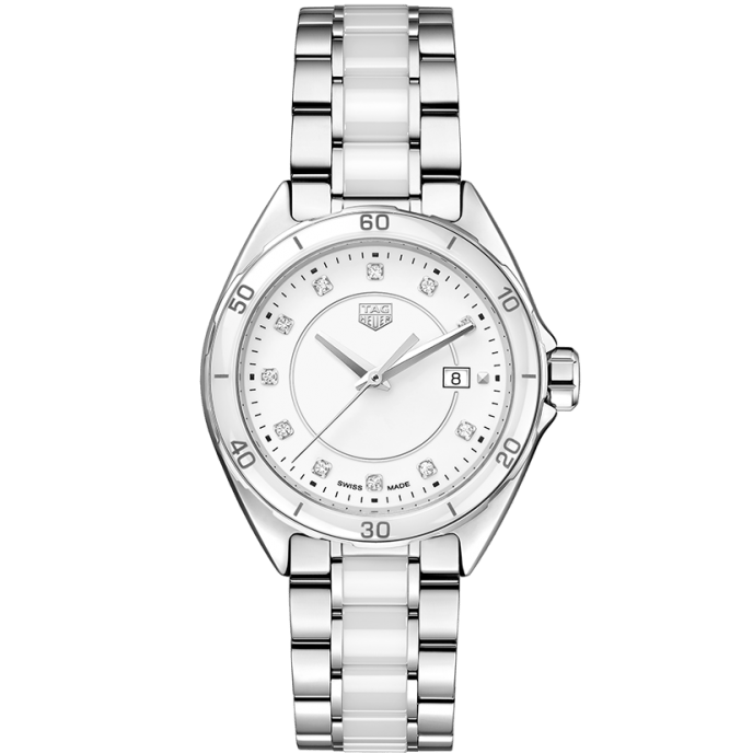 Tag Heuer Formula 1 Diamonds White Dial Two Tone Steel Strap Watch for Women - WBJ141AD.BA0974