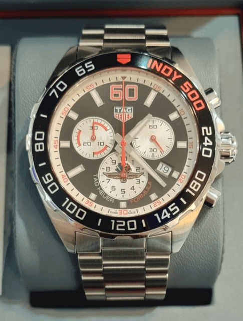 Tag Heuer Formula 1 Indy 500 Special Edition Black Dial Silver Steel Strap Watch for Men - CAZ101V.BA0842