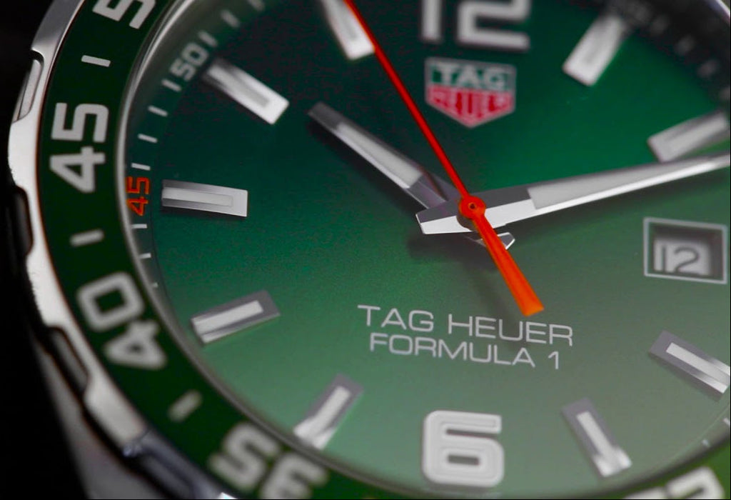 Tag Heuer Formula 1 Limited Edition Green Dial Silver Steel Strap Watch for Men - WAZ1017.BA0842