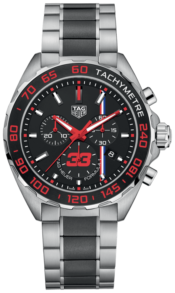 Tag Heuer Formula 1 Max Verstappen Limited Edition Grey Dial Two Tone Steel Strap Watch for Gents - CAZ101U.BA0843
