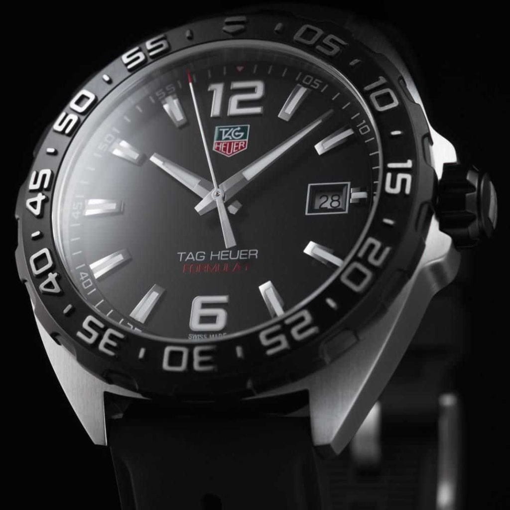 Tag Heuer Formula 1 Quartz Black Dial Black Rubber Strap Watch for Men - WAZ1110.FT8023