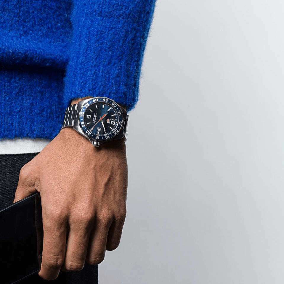 Tag Heuer Formula 1 Quartz Blue Dial Silver Steel Strap Watch for Men - WAZ1010.BA0842