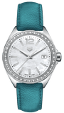Tag Heuer Formula 1 Quartz Diamonds Mother of Pearl Dial Blue Leather Strap Watch for Women - WBJ131A.FC8256