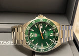 Tag Heuer Formula 1 Quartz Green Dial Silver Steel Strap Watch for Men - WAZ1017.BA0842