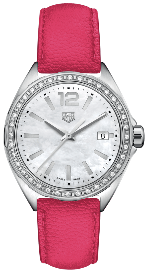 Tag Heuer Formula 1 Quartz Mother of Pearl Dial Pink Leather Strap Watch for Women - WBJ131A.FC8252
