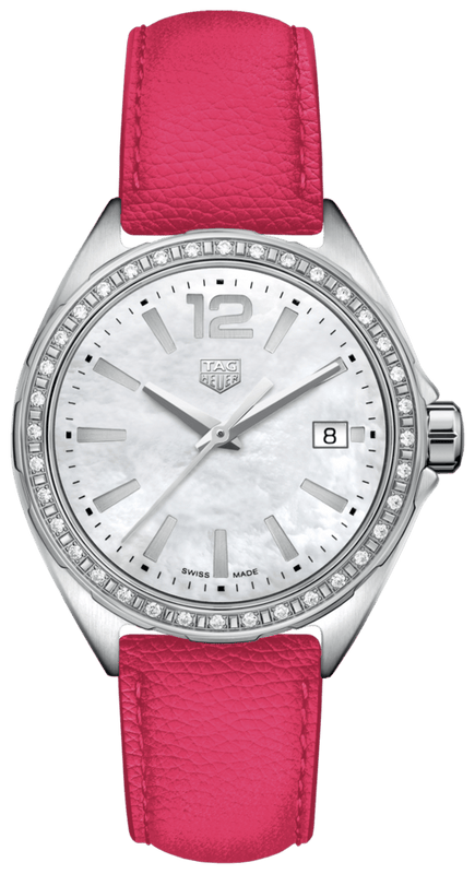 Tag Heuer Formula 1 Quartz Mother of Pearl Dial Pink Leather Strap Watch for Women - WBJ131A.FC8252