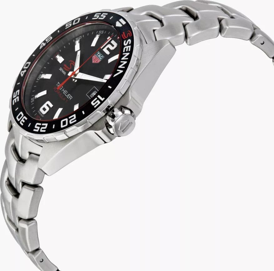Tag Heuer Formula 1 Senna Limited Edition Black Dial Silver Steel Strap Watch for Men - WAZ1012.BA0883
