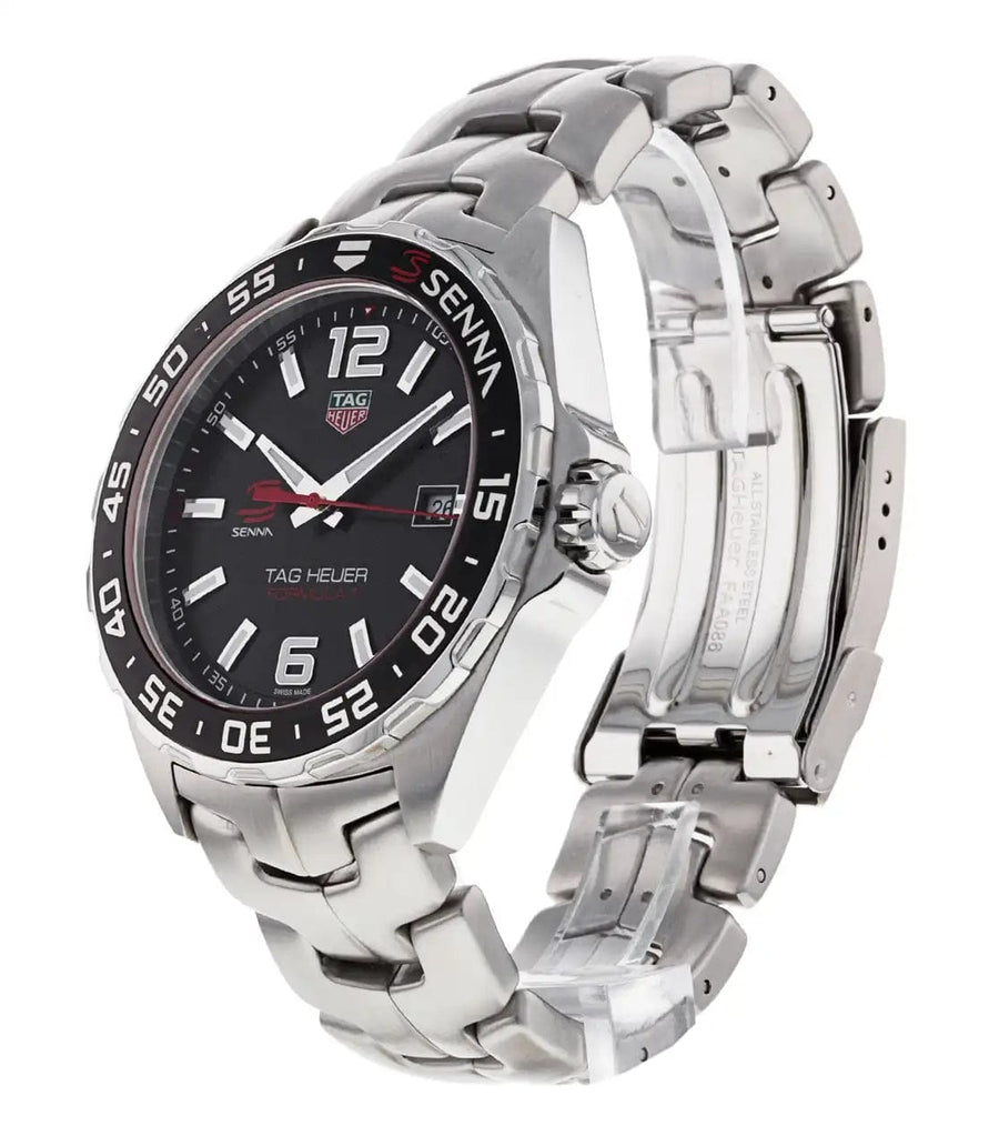 Tag Heuer Formula 1 Senna Limited Edition Black Dial Silver Steel Strap Watch for Men - WAZ1012.BA0883