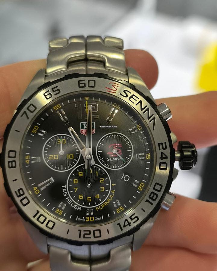 Tag Heuer Formula 1 Senna Limited Edition Chronograph Black Dial Silver Steel Strap Watch for Men - CAZ1013.BA0883