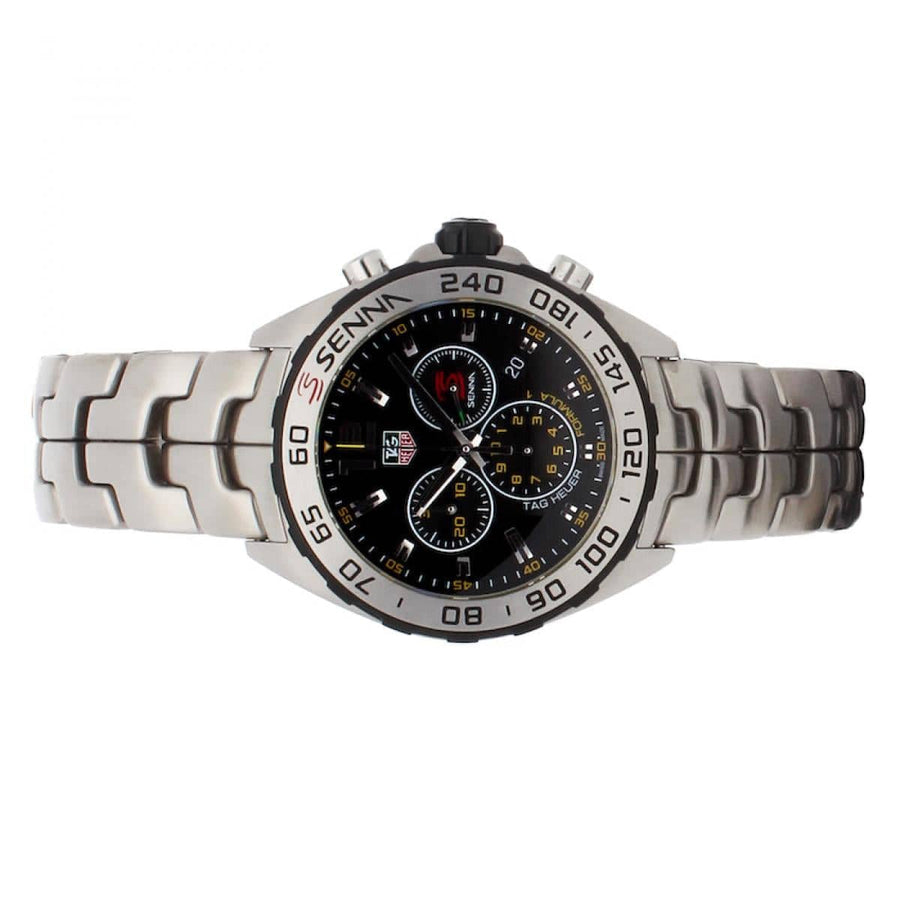 Tag Heuer Formula 1 Senna Limited Edition Chronograph Black Dial Silver Steel Strap Watch for Men - CAZ1013.BA0883