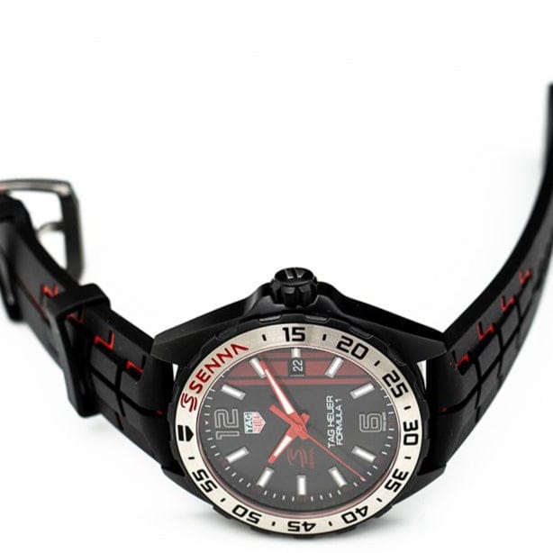 Tag Heuer Formula 1 Senna Special Edition Black Dial Two Tone Rubber Strap Watch for Men - WAZ1014.FT8027