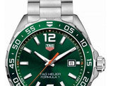 Tag Heuer Formula 1 Men’s Quartz Swiss Made Silver Stainless Steel Green Dial 43mm Watch WAZ1017.BA0842