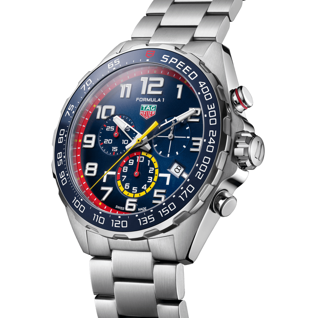 Tag Heuer Formula 1 x Red Bull Racing Chronograph Blue Dial Silver Steel Strap Watch for Men - CAZ101AL.BA0842