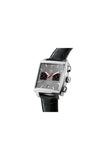 Tag Heuer Monaco Calibre 12 Final Edition Chronograph Grey Dial Black Leather Strap Watch for Men - CAW211J.FC6476