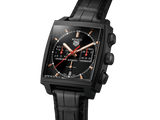 Tag Heuer Monaco Automatic Chronograph Black Dial Black Leather Strap Watch for Men - CBL2180.FC6497