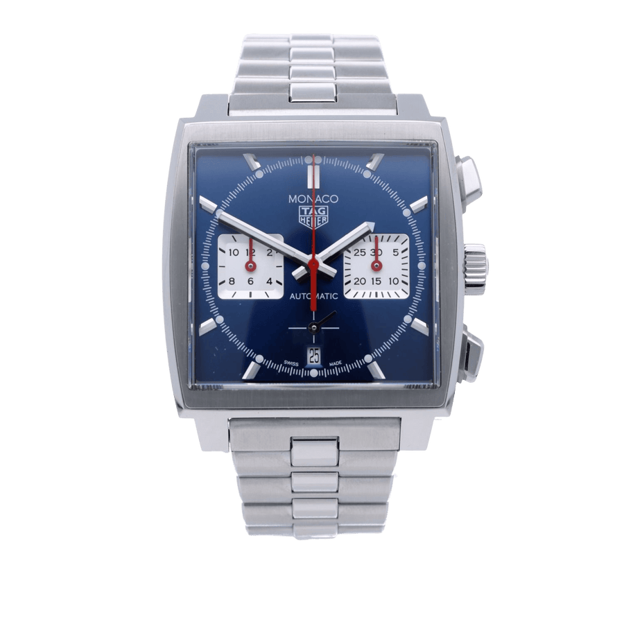 Tag Heuer Monaco Automatic Chronograph Blue Dial Silver Steel Strap Watch for Men - CBL2111.BA0644