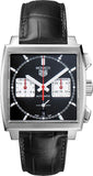 Tag Heuer Monaco Automatic Chronograph Black Dial Black Leather Strap Watch for Men - CBL2113.FC6177