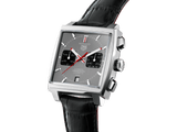 Tag Heuer Monaco Calibre 12 Final Edition Chronograph Grey Dial Black Leather Strap Watch for Men - CAW211J.FC6476