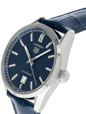 Tag Heuer Carrera Date Blue Dial Blue Leather Strap Watch for Men - WBN2112.FC6504