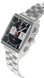 Tag Heuer Monaco Automatic Chronograph Black Dial Silver Steel Strap Watch for Men - CBL2113.BA0644