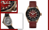 Tag Heuer Autavia Calibre 5 Chinese New Year Maroon Dial Maroon Leather Strap Watch for Men - WBE5193.FC8300