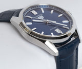 Tag Heuer Carrera Date Blue Dial Blue Leather Strap Watch for Men - WBN2112.FC6504