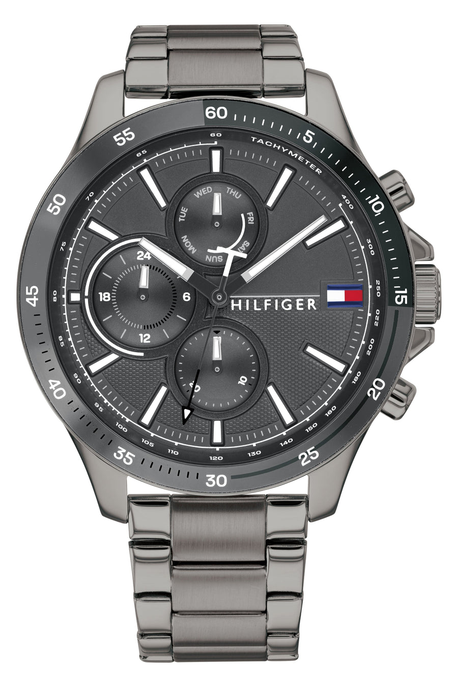 Tommy Hilfiger Bank Grey Dial Grey Steel Strap Watch for Men - 1791719