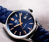 Tag Heuer Carrera Quartz 39mm Blue Dial Blue Calfskin Strap Watch for Women - WAR1112.FC6391