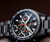 Tag Heuer Carrera Automatic Chronograph Black Dial Black Steel Strap Watch for Men - CBG2090.BH0661