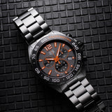 TAG Heuer watch with orange accents
