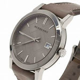 Burberry The City Nova Beige Dial Grey Leather Strap Watch for Women - BU9023