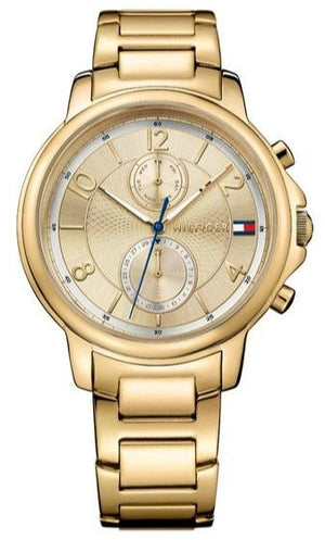 Tommy Hilfiger Claudia Gold Dial Gold Steel Strap Watch for Women - 1781821