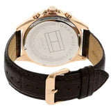 Tommy Hilfiger Luke Quartz White Dial Brown Leather Strap Watch for Men - 1791118