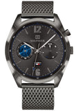 Tommy Hilfiger Deacon Multifunction Black Dial Black Mesh Bracelet Watch for Men - 1791546