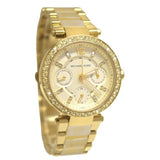 Michael Kors Parker Gold DIal Gold Steel Strap Watch for Women - MK5842