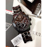 Guess Horizon Chronograph Black Dial Black Steel Strap Watch For Men - W0379G2