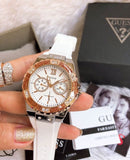 Guess Limelight White Dial White Rubber Strap Watch for Women - W1053L2