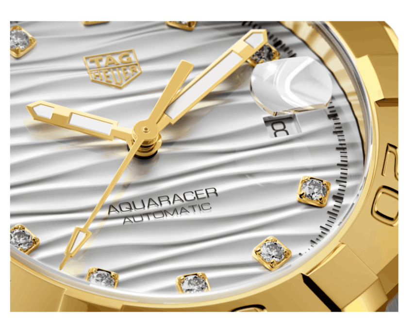 Tag Heuer Aquaracer Automatic Diamonds Silver Dial Two Tone Steel Strap Watch for Women - WBD2321.BB0320