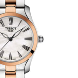 Tissot T Wave Mother of Pearl Dial Two Tone Steel Strap Watch For Women - T112.210.22.113.01