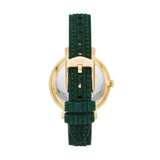 Fossil Jacqueline Multifunction Moonphase Mother of Pearl White Dial Green Leather Strap Watch for Women - ES5244