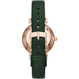 Emporio Armani Pro Planet Analog Silver Dial Green Leather Strap Watch For Women - AR11517